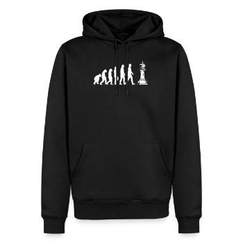 Échecs échiquier jeu d'échecs cadeau - Sweat à capuche Premium bio Homme - noir - Devant - Nico (187cm)