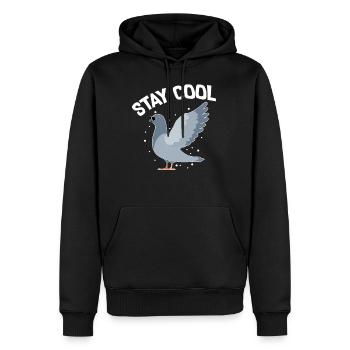 Stay Cool Tauben Shirt Geschenk - Männer Premium Bio Hoodie - Schwarz - Vorne - Nico (187cm)