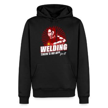 Welding - Men’s Premium Organic Hoodie - black - Front - Nico (187cm)