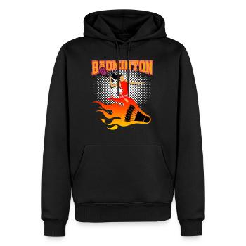 Badminton - Männer Premium Bio Hoodie - Schwarz - Vorne - Nico (187cm)