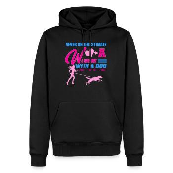 Hunde Sport, Canicross - Männer Premium Bio Hoodie - Schwarz - Vorne - Nico (187cm)