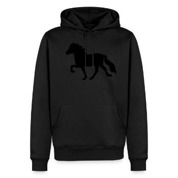 Islandpferd - Männer Premium Bio Hoodie - Schwarz - Vorne - Nico (187cm)