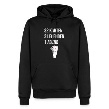 Skatspieler Geschenk Skat Skatabend Skatblatt - Männer Premium Bio Hoodie - Schwarz - Vorne - Nico (187cm)