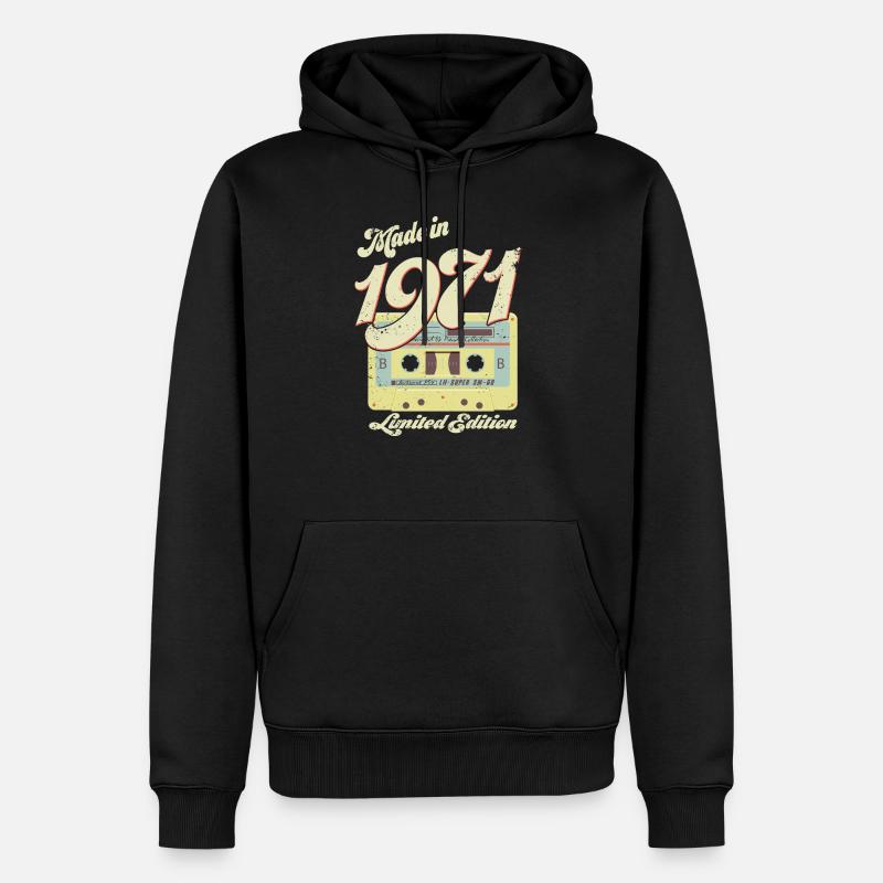 Cassette vintage 1971 - Sweat à capuche Premium bio Homme - noir
