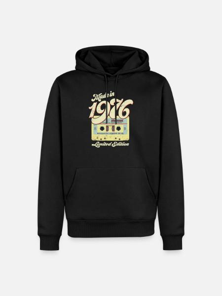 Cassette vintage 1976 - Sweat à capuche Premium bio Homme - noir