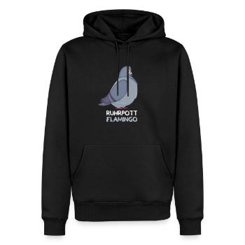 Ruhrpott Flamingo Ruhrgebiet lustiges Design - Männer Premium Bio Hoodie - Schwarz - Vorne - Nico (187cm)