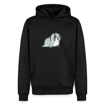 Phoque doux phoque cadeau phoque phoque - Sweat à capuche Premium bio Homme - noir - Devant - Nico (187cm)
