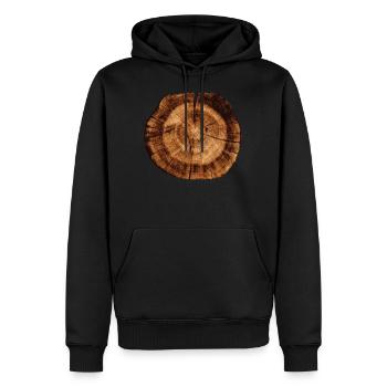Holz Baumstamm Querschnitt - Männer Premium Bio Hoodie - Schwarz - Vorne - Nico (187cm)