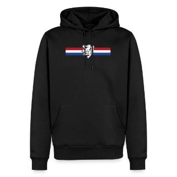 Armoiries du Lion Pays-Bas Hollande Néerlandais - Sweat à capuche Premium bio Homme - noir - Devant - Nico (187cm)
