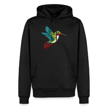 Kolibri Vogel Kolibris Rubinkehlkolibri - Männer Premium Bio Hoodie - Schwarz - Vorne - Nico (187cm)