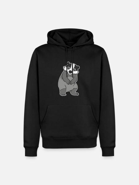 Süßer Dachs Geschenk - Männer Premium Bio Hoodie - Schwarz