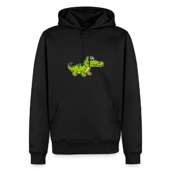 Süßer Aligator Krokodil Reptil - Männer Premium Bio Hoodie - Schwarz - Vorne - Nico (187cm)