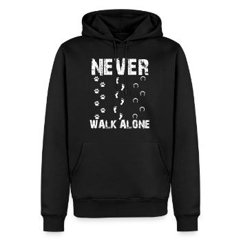 Never Walk Alone - Sweat à capuche Premium bio Homme - noir - Devant - Nico (187cm)