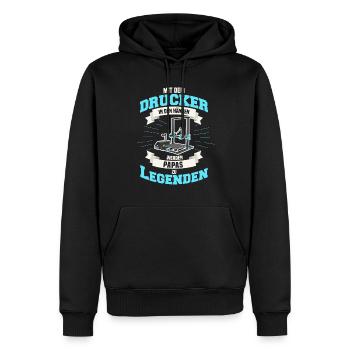 3D Druck Vater Legende Vatertag 3D Printing - Männer Premium Bio Hoodie - Schwarz - Vorne - Nico (187cm)
