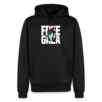 Free Gaza Free Palestine Liberté pour la Palestine - Sweat à capuche Premium bio Homme - noir - Devant - Nico (187cm)