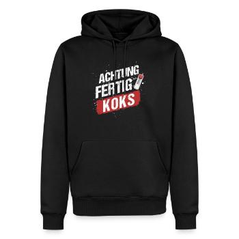 Minimal Techno Raver Druffi Kokser Koksnase - Männer Premium Bio Hoodie - Schwarz - Vorne - Nico (187cm)