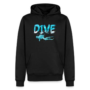 Diver Dive Divemaster Diving Diver Sea - Sweat à capuche Premium bio Homme - noir - Devant - Nico (187cm)