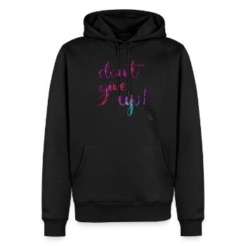 Don't give up! - Men’s Premium Organic Hoodie - black - Front - Nico (187cm)