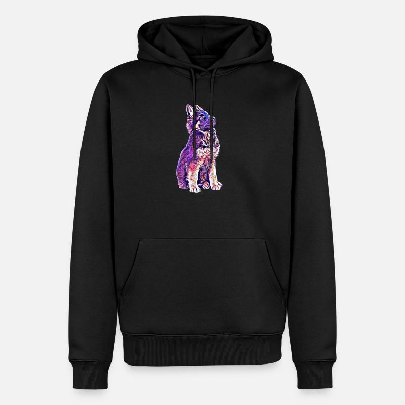 Schäferhund Welpe - Männer Premium Bio Hoodie - Schwarz