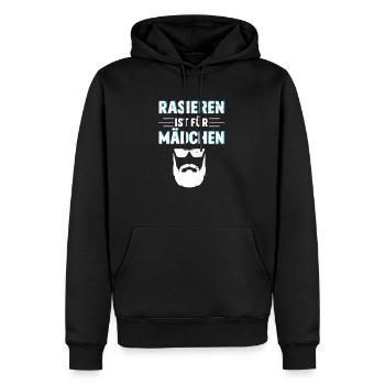 Rasieren ist für Mädchen - lustiger Bart Spruch - Männer Premium Bio Hoodie - Schwarz - Vorne - Nico (187cm)