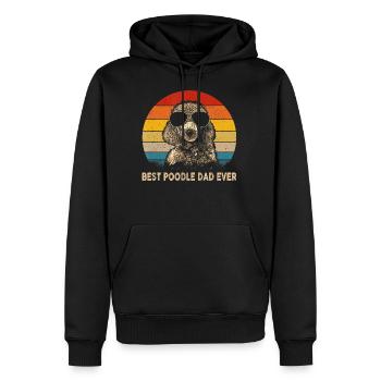 Vintage bester Pudel Papa aller Zeiten Hund Papa Vater - Männer Premium Bio Hoodie - Schwarz - Vorne - Nico (187cm)
