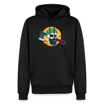 Holzfäller Fäller Holzhacker Holzhauer - Männer Premium Bio Hoodie - Schwarz - Vorne - Nico (187cm)