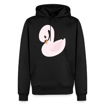 cygne - Sweat à capuche Premium bio Homme - noir - Devant - Nico (187cm)