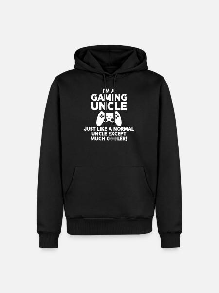 Onkel Gamer lustige Gaming T-Shirt Videospiel-Shirts - Männer Premium Bio Hoodie - Schwarz