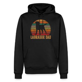 Rétro Labrador Papa Cadeau Chien Papa Golden Black Lab - Sweat à capuche Premium bio Homme - noir - Devant - Nico (187cm)