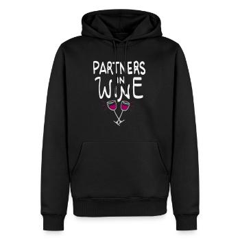 Partners in Wine - Sweat à capuche Premium bio Homme - noir - Devant - Nico (187cm)