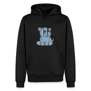 Süßes Hippo Nilpferd Flusspferd Geschenk - Männer Premium Bio Hoodie - Schwarz - Vorne - Nico (187cm)