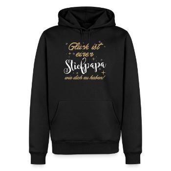 Glück Ist Ein Stiefpapa Wie Dich Zu Haben - Männer Premium Bio Hoodie - Schwarz - Vorne - Nico (187cm)