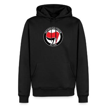 Action antifasciste Antifa antifasciste - Sweat à capuche Premium bio Homme - noir - Devant - Nico (187cm)