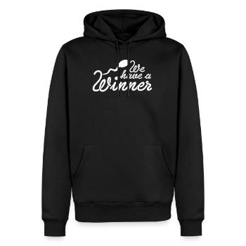 We Have A Winner Überraschung Schwanger - Männer Premium Bio Hoodie - Schwarz - Vorne - Nico (187cm)