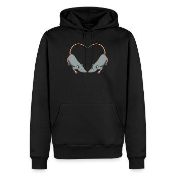 Rat souris rongeur rongeur maison rat cadeau - Sweat à capuche Premium bio Homme - noir - Devant - Nico (187cm)