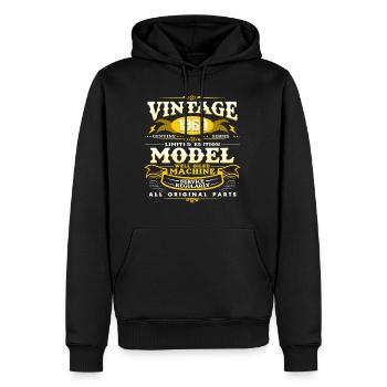 1960 - Männer Premium Bio Hoodie - Schwarz - Vorne - Nico (187cm)
