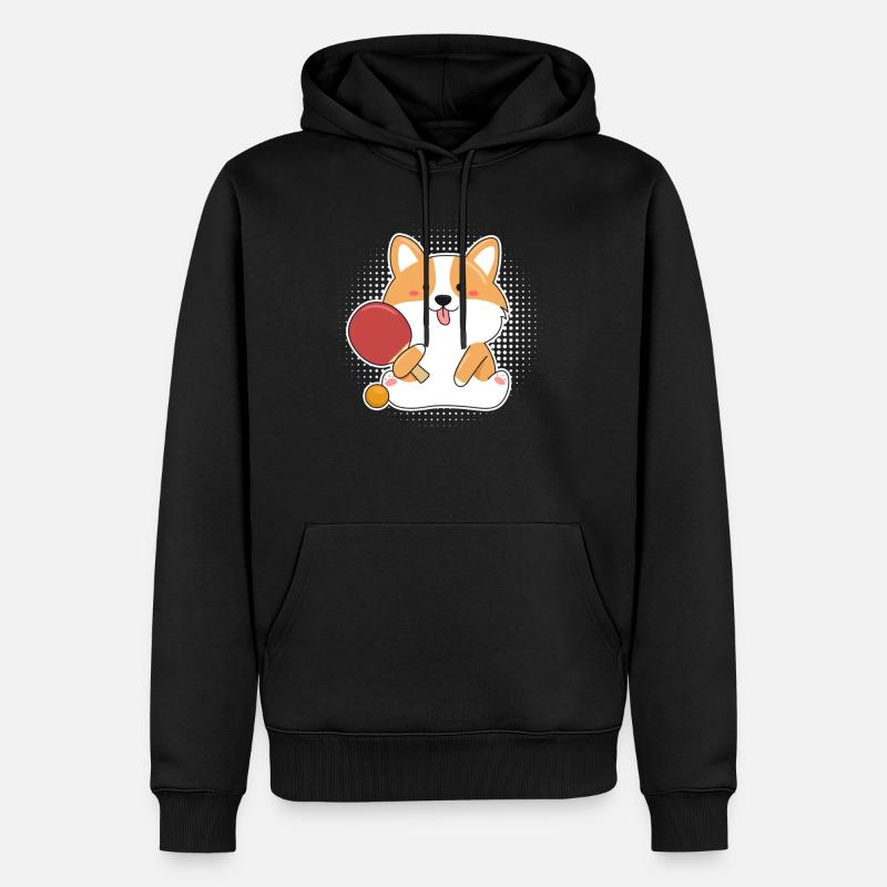 Tennis de table - Sweat à capuche Premium bio Homme - noir