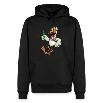 Betrunkener Storch - Männer Premium Bio Hoodie - Schwarz - Vorne - Nico (187cm)