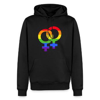 Symbol lesbian pride gay LGBT equality - Men’s Premium Organic Hoodie - black - Front - Nico (187cm)