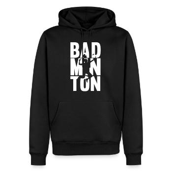 badminton - Men’s Premium Organic Hoodie - black - Front - Nico (187cm)