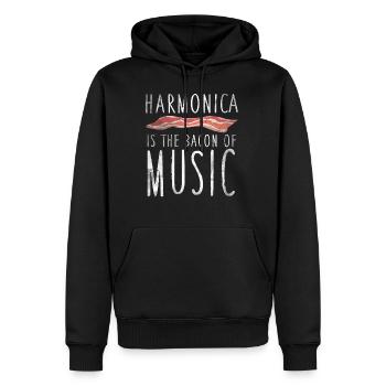Harmonica Is The Bacon Of Music Mundharmonika - Männer Premium Bio Hoodie - Schwarz - Vorne - Nico (187cm)
