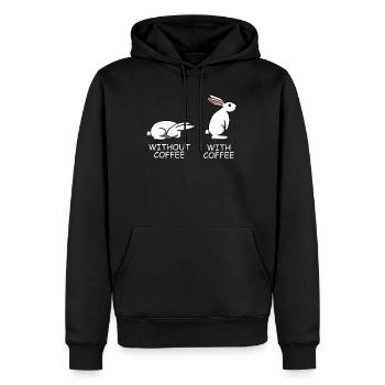Café Buveur de café Lapin Lapin Lazy Fatigué - Sweat à capuche Premium bio Homme - noir - Devant - Nico (187cm)