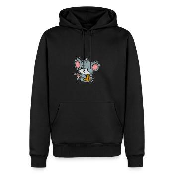 Cute Little Mouse Rat Animal Gift Idea - Men’s Premium Organic Hoodie - black - Front - Nico (187cm)
