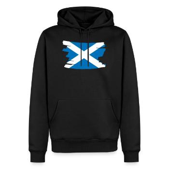 Scotland National Flag - brush horizontal - Männer Premium Bio Hoodie - Schwarz - Vorne - Nico (187cm)