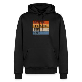Bester Ehemann seit 1995 25 Jahre Silberhochzeit - Männer Premium Bio Hoodie - Schwarz - Vorne - Nico (187cm)