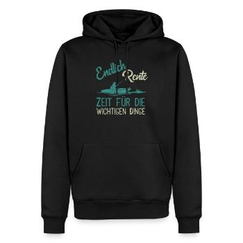 Rente Angler Rentner Ruhestand - Männer Premium Bio Hoodie - Schwarz - Vorne - Nico (187cm)