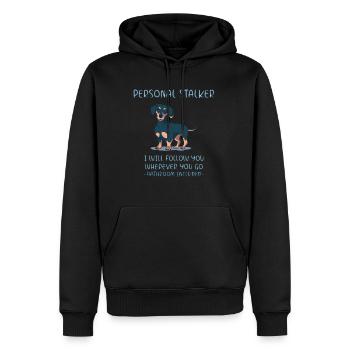 Dachshund Personal Stalker Dackel - Männer Premium Bio Hoodie - Schwarz - Vorne - Nico (187cm)