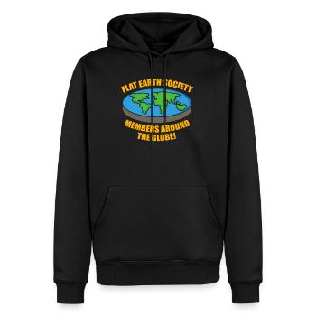 Membres de la Flat Earth Society Earth Flat - Sweat à capuche Premium bio Homme - noir - Devant - Nico (187cm)