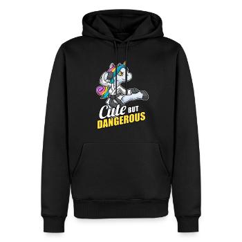 Cute But Dangerous Karate Einhorn Kampfkunst - Männer Premium Bio Hoodie - Schwarz - Vorne - Nico (187cm)