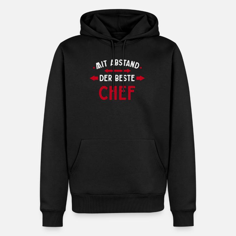 Beste Chef mit Abstand - Männer Premium Bio Hoodie - Schwarz